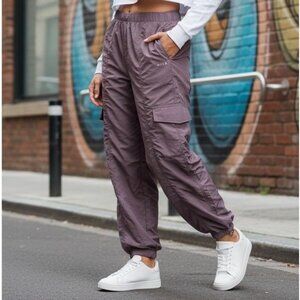 Ladies Straight-Leg Cargo Joggers in Mauve - Brand: